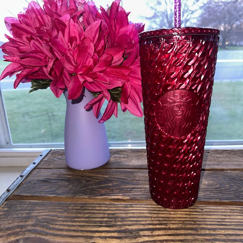 Starbucks RARE Chain Link Burgundy Red 24 oz. Venti Tumbler ~ New - Picture 1 of 5